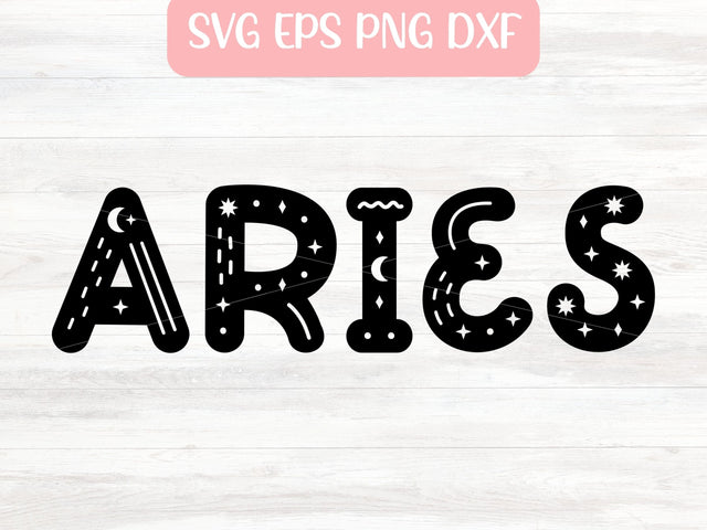 Aries Zodiac Sign SVG File for Cricut or Silhouette, Horoscope Sublimation PNG, Digital Download Commercial Use SVG Apple Grove Designs 