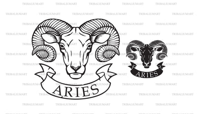 Aries zodiac sign SVG TribaliumArtSF 