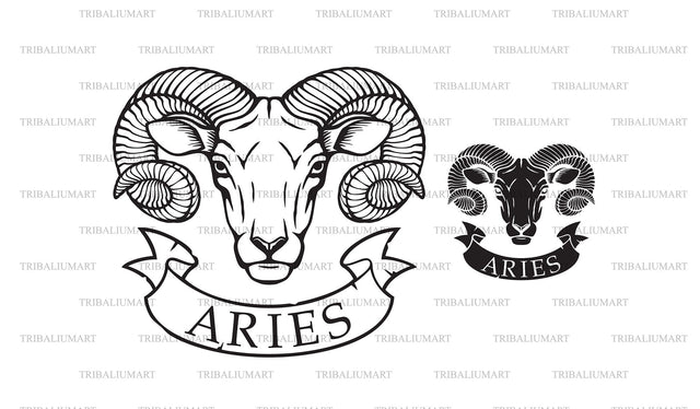 Aries zodiac sign SVG TribaliumArtSF 