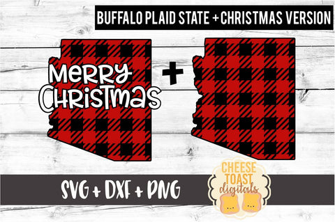 Arizona - Buffalo Plaid State - SVG PNG DXF Cut Files SVG Cheese Toast Digitals 