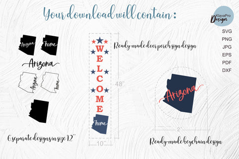 Arizona State SVG. Keychain and Door Porch sign Templates SVG Klava P 