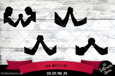 Arm Wrestling Silhouette Vector SVG SVG Loveleen Kaur 