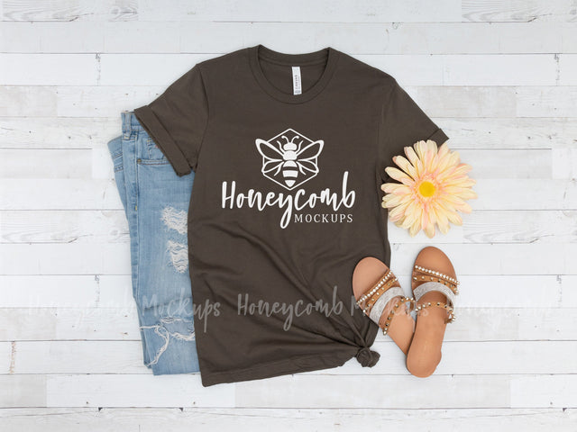 Army Bella Canvas 3001 Mockup, T-Shirt Mockup Mock Up Photo Honeycomb Mockups 