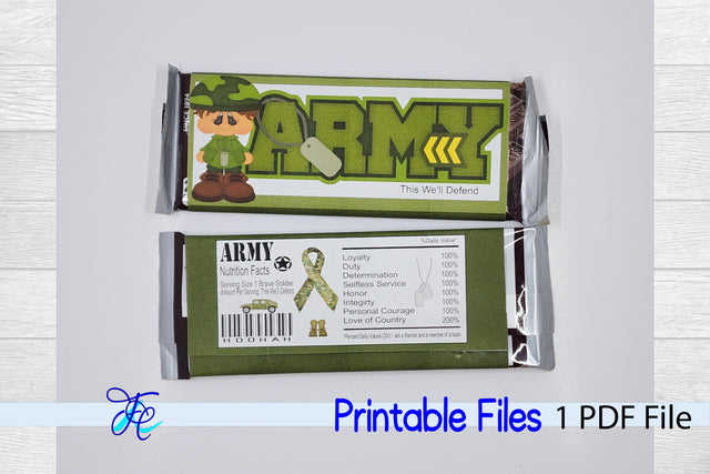 Army Boy Candy Bar Wrapper SVG Family Creations 