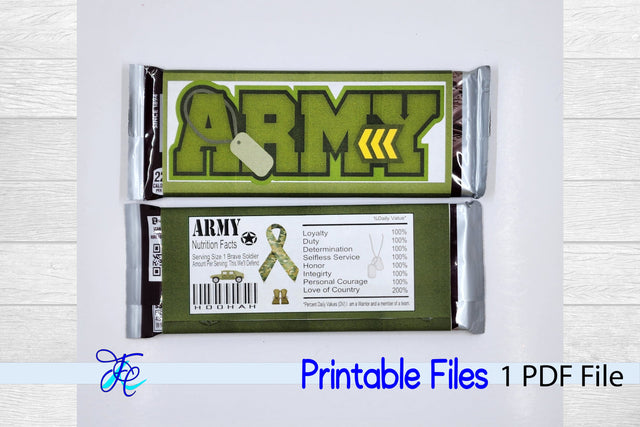 Army Candy Bar Wrapper SVG Family Creations 