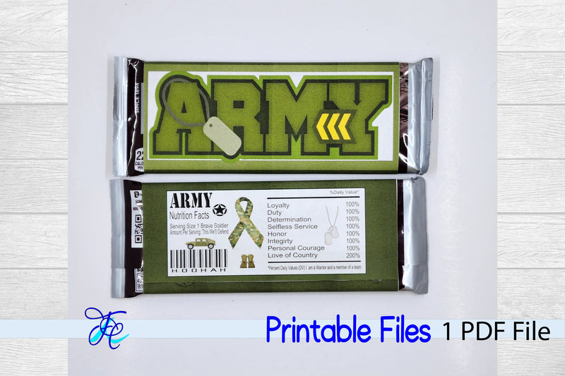 Army Candy Bar Wrapper SVG Family Creations 