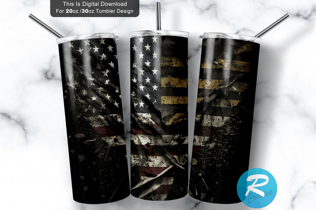 Army Flag American Flag 20 oz / 30 oz Tumbler PNG Sublimation Regulrcrative 