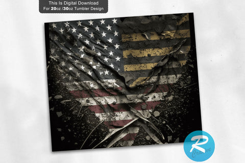 Army Flag American Flag 20 oz / 30 oz Tumbler PNG Sublimation Regulrcrative 