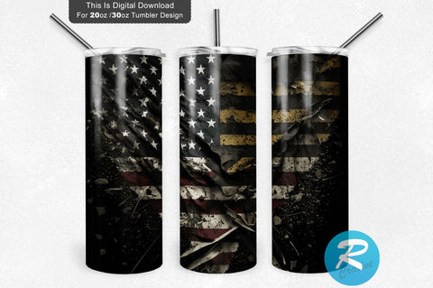 Army Flag American Flag 20 oz / 30 oz Tumbler PNG Sublimation Regulrcrative 