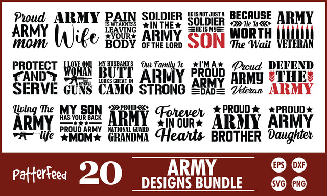 Army SVG Designs Bundle SVG PatternFeed8 