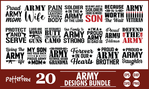 Army SVG Designs Bundle SVG PatternFeed8 
