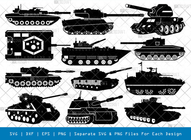 Army Tank SVG, Tank Silhouette, Soldier Tank Svg, Tank Svg, Military Vehicles Svg, Military Tank Svg, War Tank Svg, War Vehicle Svg, Tank Bundle, SVG ETC Craft 