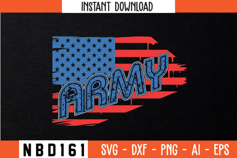ARMY USA FLAG T-Shirt Design SVG Nbd161 