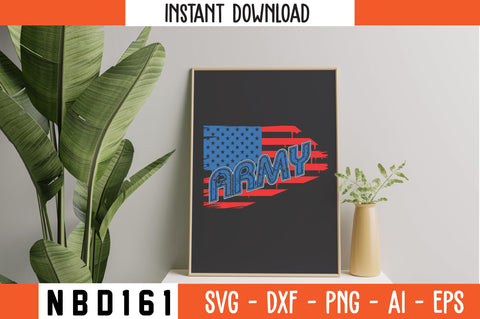 ARMY USA FLAG T-Shirt Design SVG Nbd161 