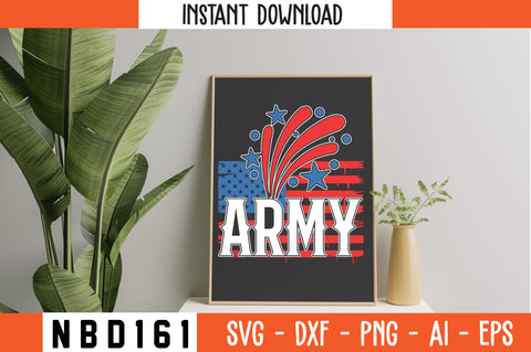 ARMY USA FLAG T-Shirt Design SVG Nbd161 
