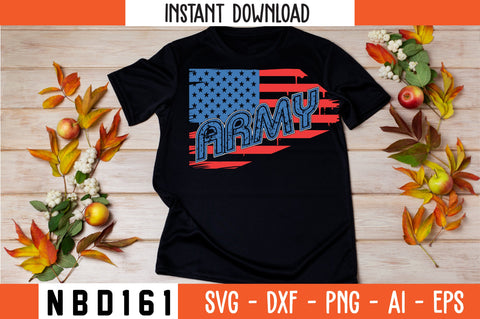 ARMY USA FLAG T-Shirt Design SVG Nbd161 