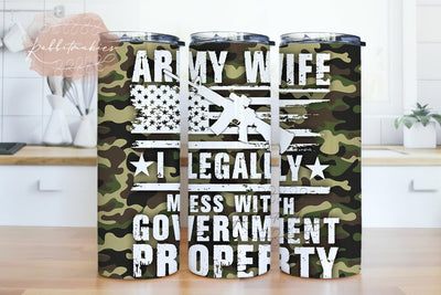 Army Wife Military 20oz Skinny Tumbler, Army Wife Tumbler Wrap PNG, Military Mom Life 20oz Tumbler Sublimation Wrap,Camo Army Mom Tumbler PNG Sublimation Rabbitmakies 