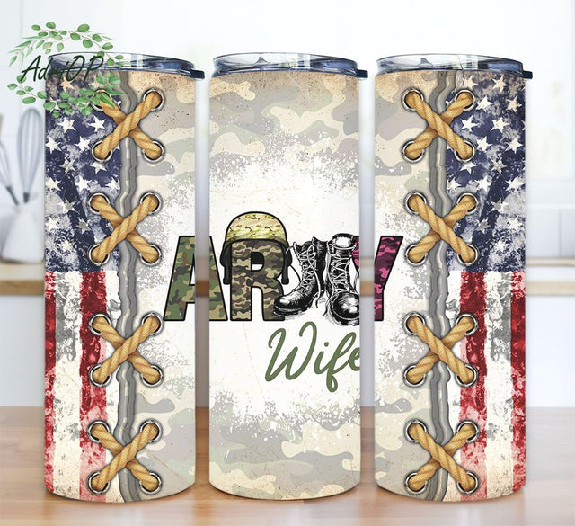 Army Wife Tumbler, Tumbler png, Camouflage Pattern, Wife PNG, Wife Tumbler, Skinny Tumbler wrap 20 oz PNG, Digital download Sublimation AdriOP 
