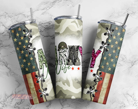 Army Wife Tumbler, Tumbler png, Camouflage Pattern, Wife PNG, Wife Tumbler, Skinny Tumbler wrap 20 oz PNG, Digital download Sublimation CaldwellArt 