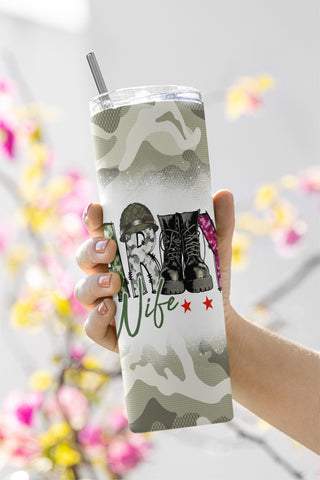 Army Wife Tumbler, Tumbler png, Camouflage Pattern, Wife PNG, Wife Tumbler, Skinny Tumbler wrap 20 oz PNG, Digital download Sublimation CaldwellArt 