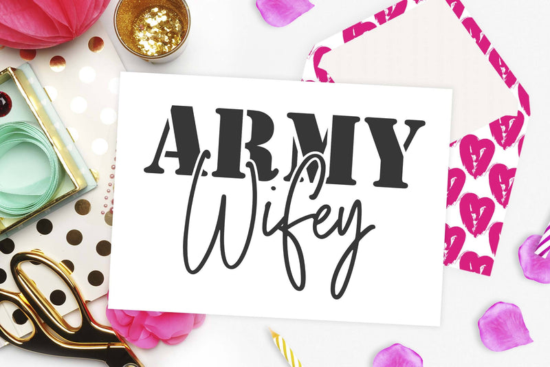 Army Wifey | Military cut file | Funny SVG TheBlackCatPrints 