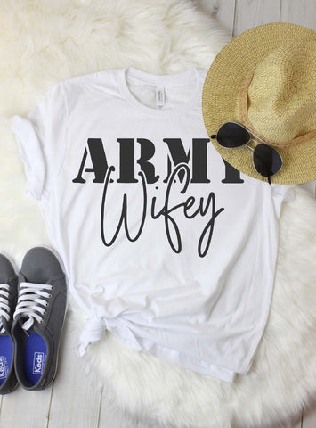 Army Wifey | Military cut file | Funny SVG TheBlackCatPrints 