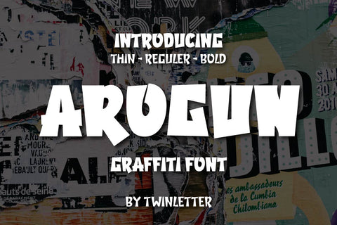 Arogun - Display Graffiti Style Font Font twinletter 