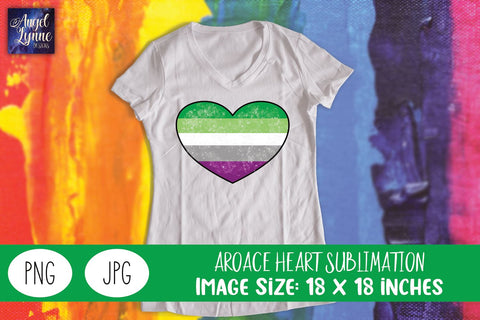 Aromantic Asexual Sublimation | Aromantic Asexual Heart Sublimation Angel Lynne Designs 
