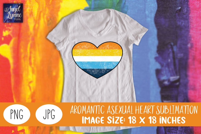 Aromantic Asexual Sublimation | Aromantic Asexual Heart Sublimation Angel Lynne Designs 