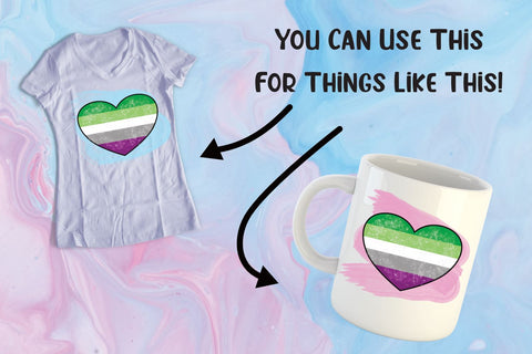 Aromantic Asexual Sublimation | Aromantic Asexual Heart Sublimation Angel Lynne Designs 