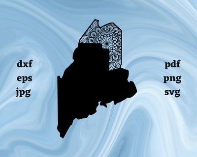 Aroostook County Mandala SVG Cut File SVG Northern Light SVG 
