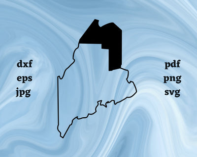 Aroostook County Silhouette SVG Cut File SVG Northern Light SVG 