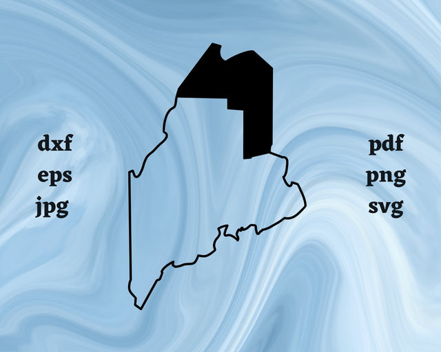 Aroostook County Silhouette SVG Cut File SVG Northern Light SVG 