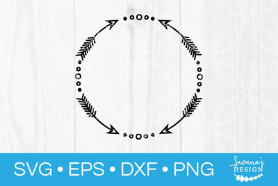 Arrow and Dot Circle Monogram SVG SavanasDesign 