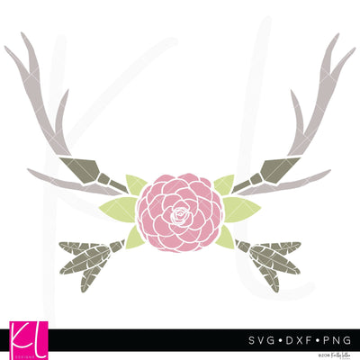 Arrow and Flower Monogram Frame SVG Kelly Lollar Designs 