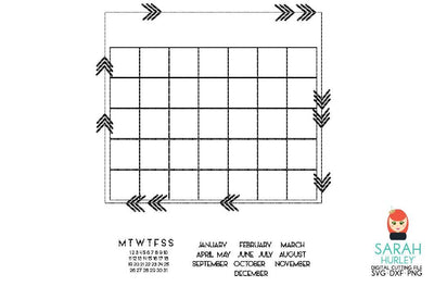 Arrow Calendar Grid SVG Sarah Hurley 