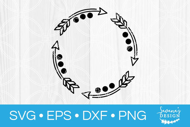 Arrow Circle Monogram SVG SavanasDesign 