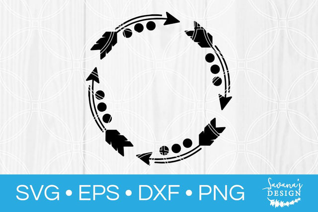Arrow Circle Monogram SVG SavanasDesign 