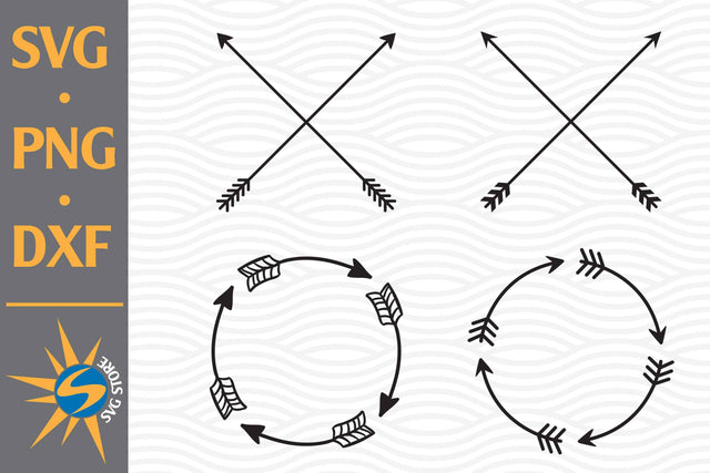 Arrow Crossed, Circle Arrow SVG, PNG, DXF Digital Files Include SVG SVGStoreShop 