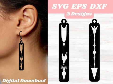 Arrow Earrings SVG for Cricut, Boho Earring Template for Glowforge, Laser Earring SVG Digital Download Commercial Use SVG Apple Grove Designs 