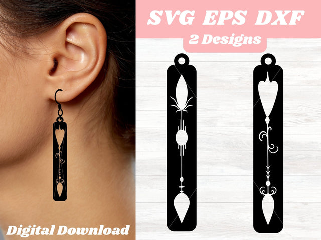 Arrow Earrings SVG for Cricut, Boho Earring Template for Glowforge, Laser Earring SVG Digital Download Commercial Use SVG Apple Grove Designs 