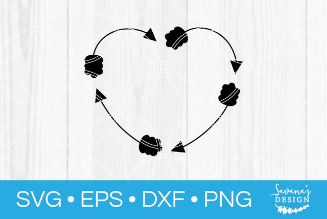 Arrow Heart Monogram SVG SavanasDesign 