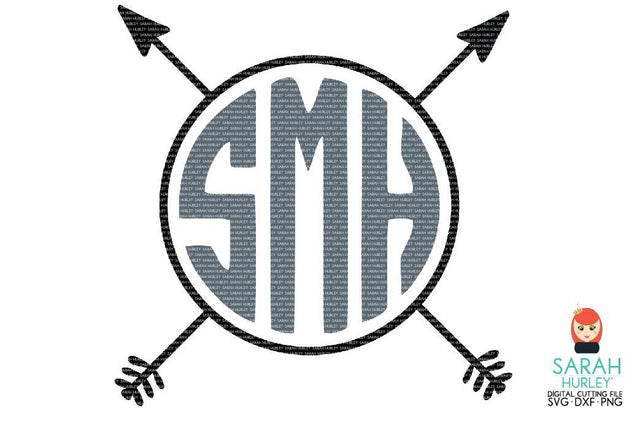 Arrow Monogram Frame SVG Sarah Hurley 