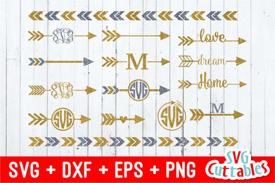 Arrow Monogram Frames SVG Svg Cuttables 