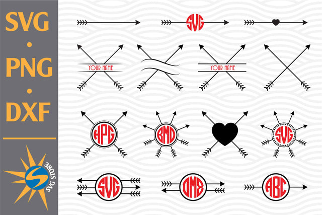Arrow Monogram SVG, PNG, DXF Digital Files Include SVG SVGStoreShop 