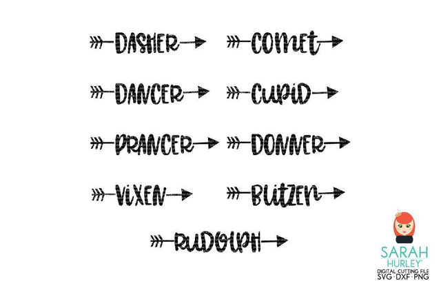 Arrow Reindeer Frame SVG Sarah Hurley 