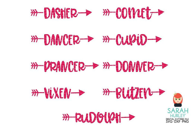 Arrow Reindeer Names SVG Sarah Hurley 