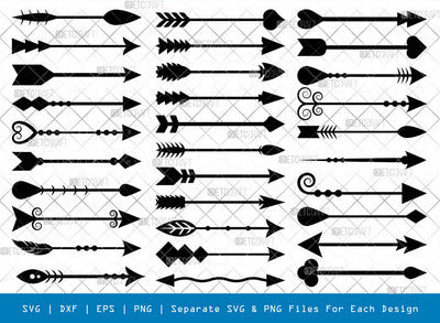 Arrow SVG, Arrow Silhouette, Arrow Sign Svg, Arrowhead Svg, Boho Arrow Svg, Bohemian Arrow Svg, Archery Arrow Svg, Arrow Bundle SVG ETC Craft 
