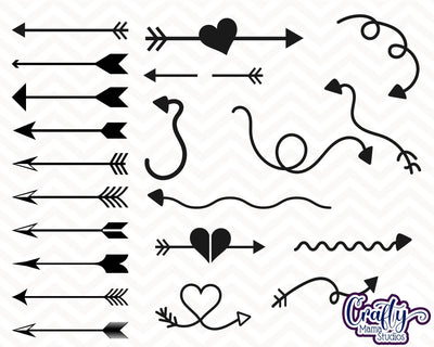 Arrow Svg - Split Arrow Cutting File - Arrow Cut File Bundle SVG Crafty Mama Studios 