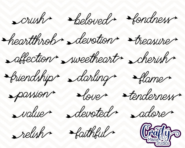 Arrow Words Svg - Love Words Arrow Svg - Love And Encouragement Arrows SVG Crafty Mama Studios 